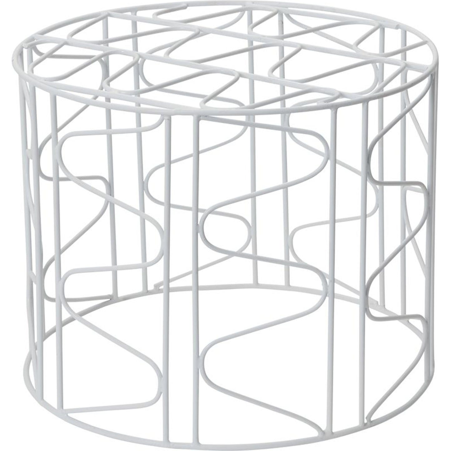 001 SI-2084236 | Additional Silo | Harding Round Stand by Accent Decor in white. Made from metal in a modern style.
