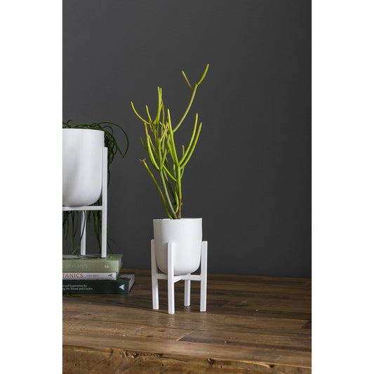 Mallow Plant Stand by Accent Decor in white. Made from metal in a modern style.