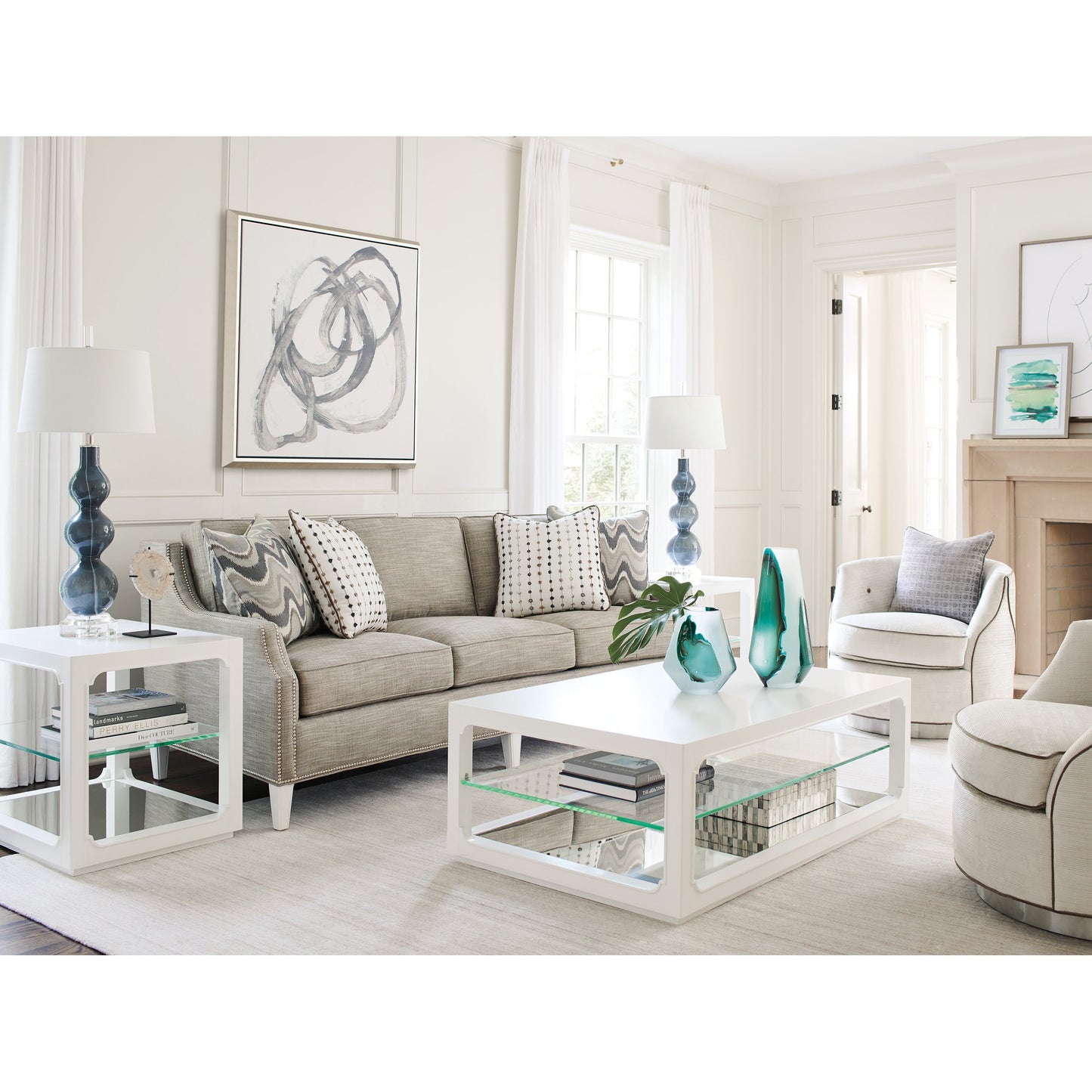 005 SR-835385 | Lifestyle | Glenwood Cocktail Table by Lexington in white. Made from unique in a transitional style.