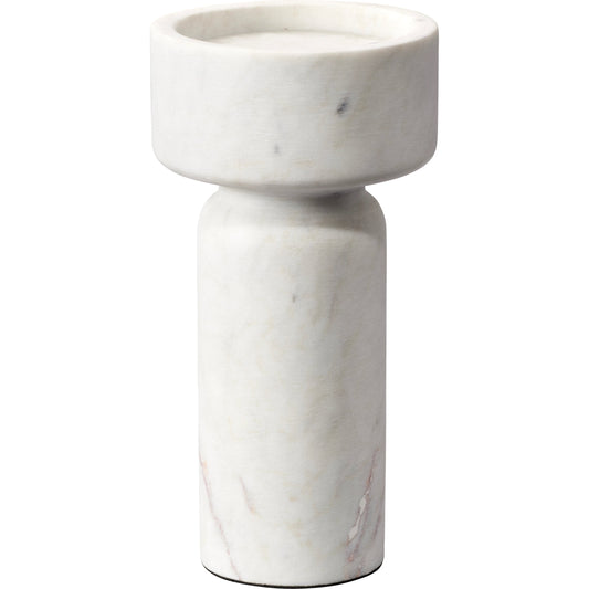 Apollo Candleholder by Jamie Young in white. Made from marble in a modern style.