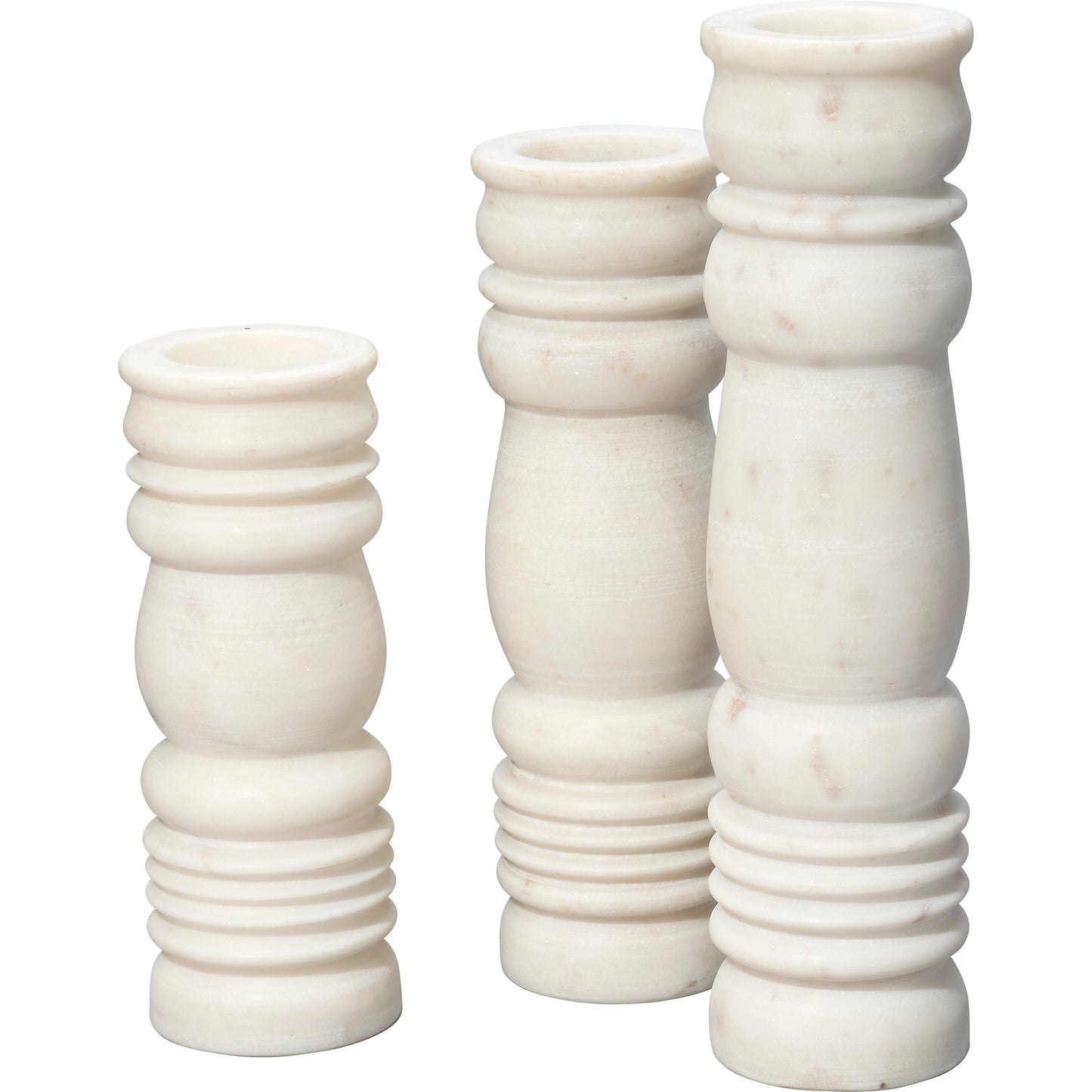 001 SI-1961267 | Additional Silo | Monument Candlesticks by Jamie Young in white. Made from marble in a modern style.