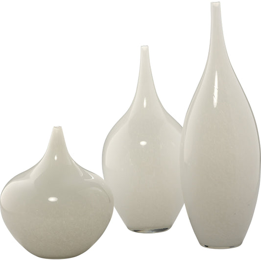 Nymph Decorative Vases by Jamie Young in white. Made from glass in a coastal style.