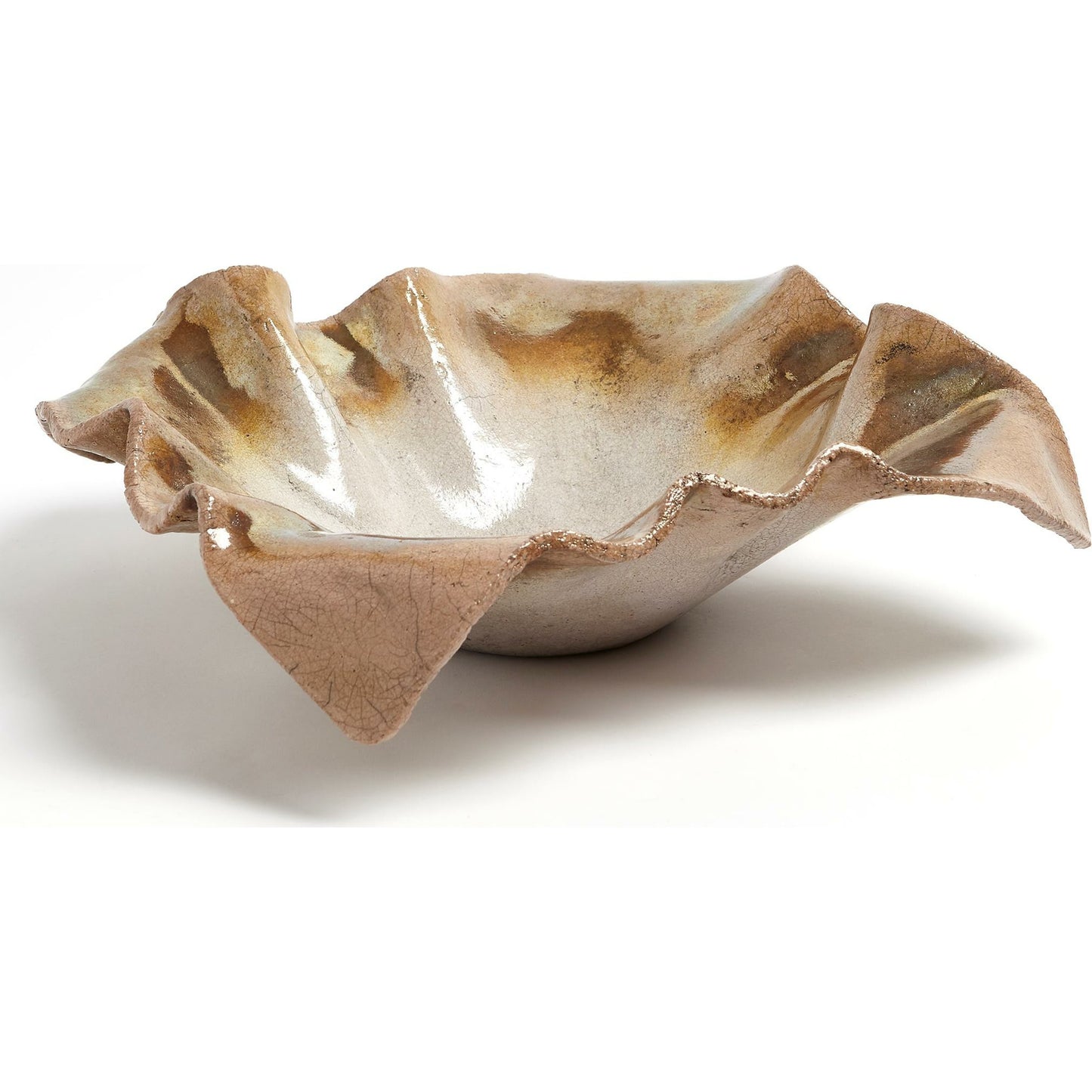 004 SR-827752 | Additional Silo | Folded Ripple Bowl by Global Views in raku. Made from ceramic in a eclectic & global style.