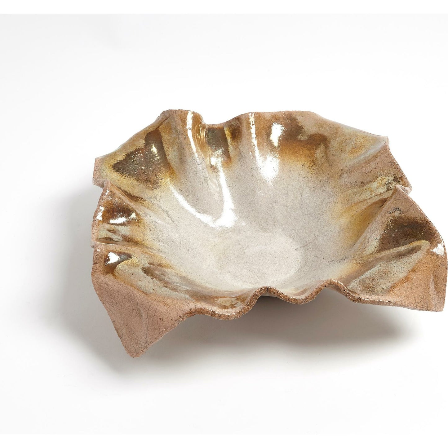 003 SR-827752 | Additional Silo | Folded Ripple Bowl by Global Views in raku. Made from ceramic in a eclectic & global style.
