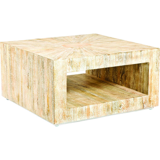 Driftwood Square Coffee Table by Global Views. Made from mango, mdf in a modern style.