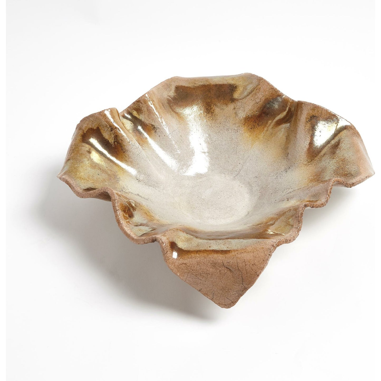 005 SR-827752 | Additional Silo | Folded Ripple Bowl by Global Views in raku. Made from ceramic in a eclectic & global style.