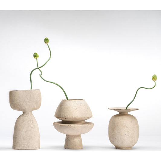 Foundation Decorative Vase by Jamie Young in cream. Made from ceramic in a modern style.