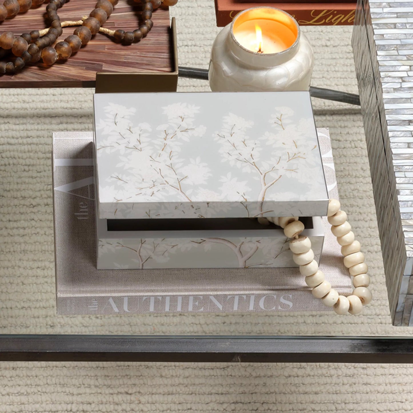 007 SI-2249056 | Lifestyle | Garland Box by Jamie Young. Made from mdf, paper in a traditional style.