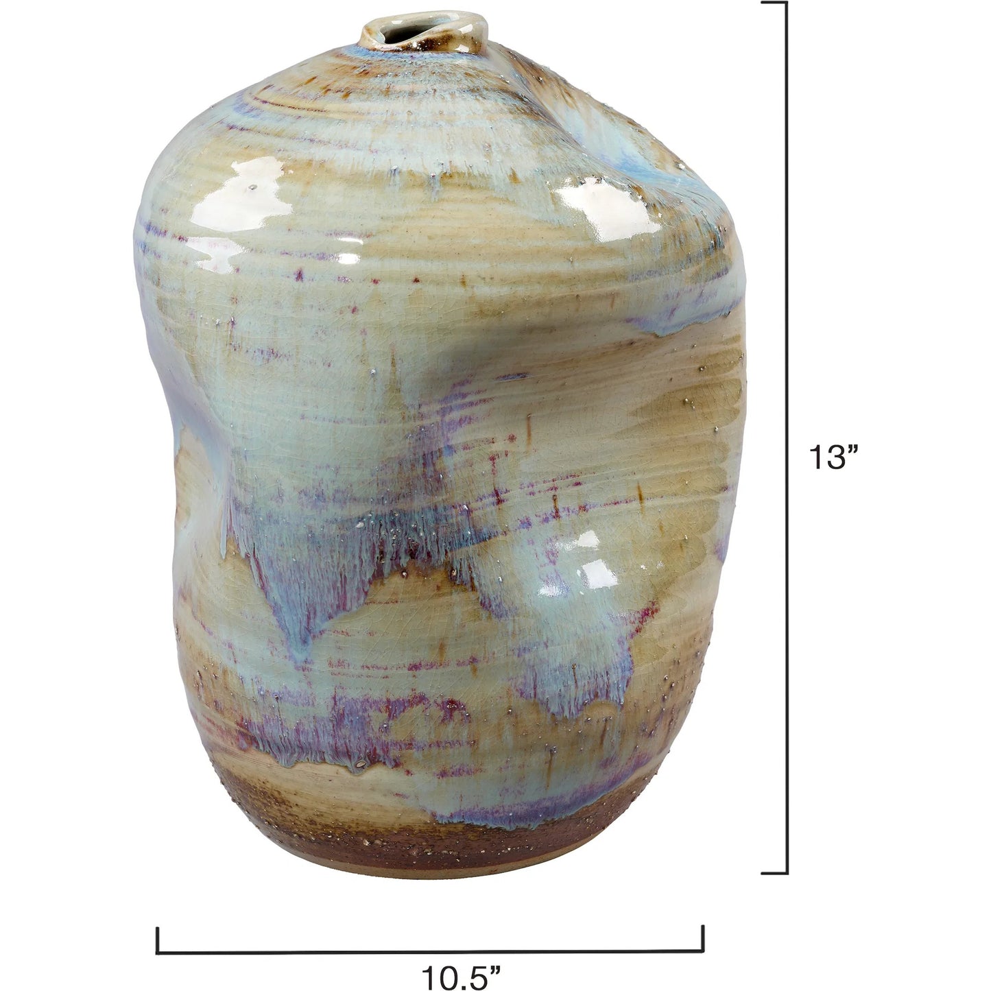 002 SI-2320373 | Additional Silo | Granada Vessel by Jamie Young in blue and reactive blue, natural, purple glaze. Made from ceramic in a modern style.