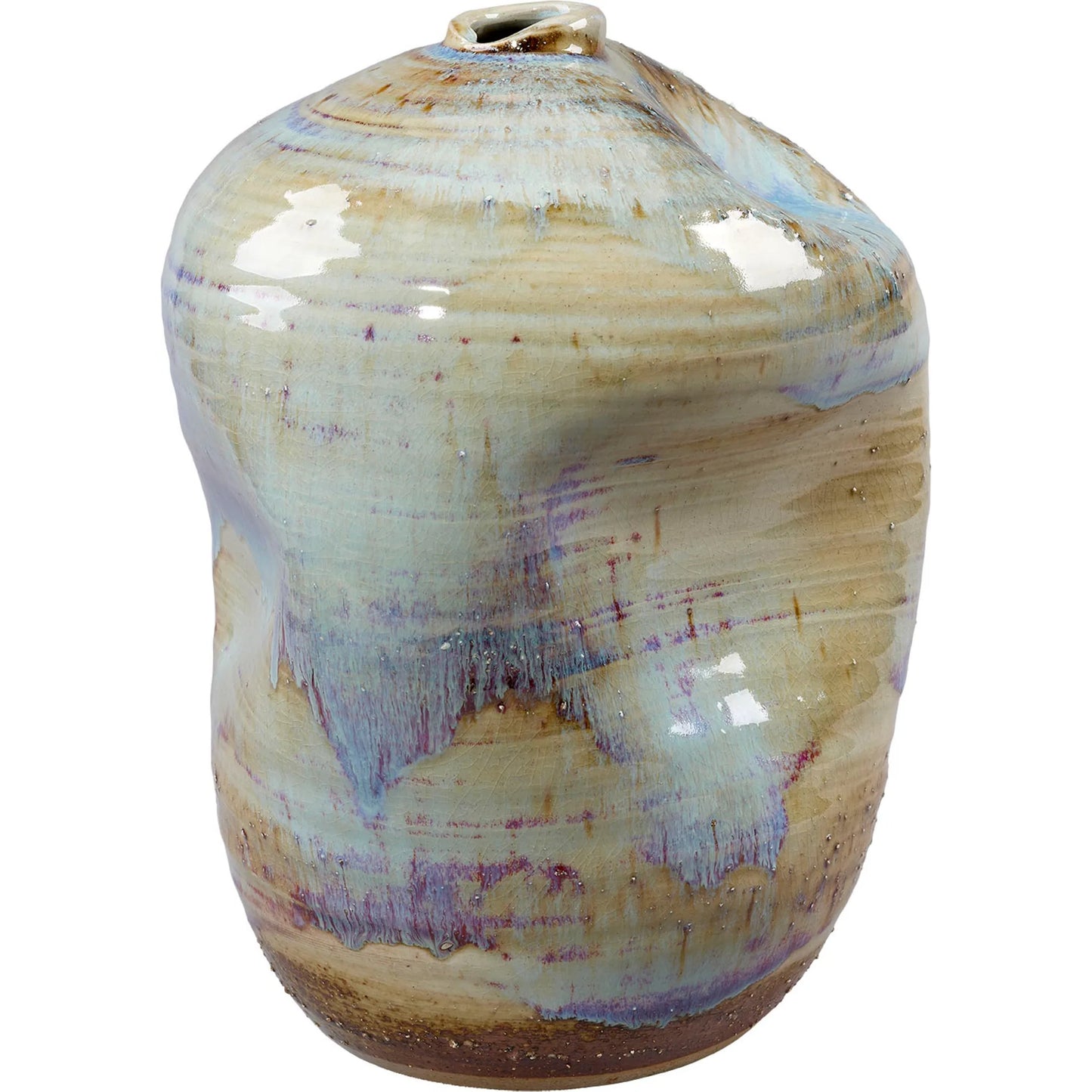 001 SI-2320373 | Primary Silo | Granada Vessel by Jamie Young in blue and reactive blue, natural, purple glaze. Made from ceramic in a modern style.