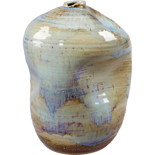 001 SI-2320373 | Primary Silo | Granada Vessel by Jamie Young in blue and reactive blue, natural, purple glaze. Made from ceramic in a modern style.