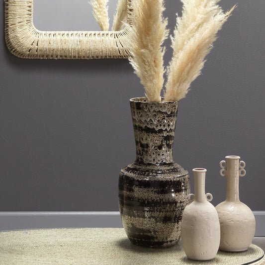 Jones Vase by Jamie Young in beige, black. Made from ceramic in a eclectic & global style.