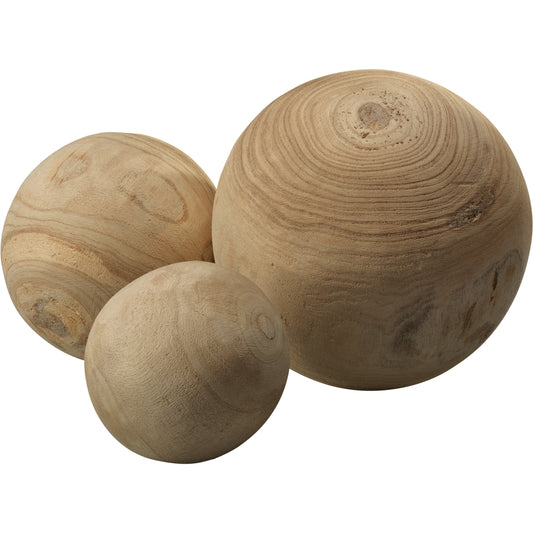 Malibu Wood Balls by Jamie Young in natural wood. Made from paulownia wood in a cottage & farmhouse style.