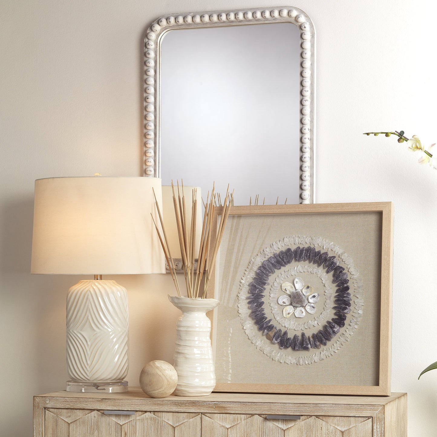 008 SR-707995 | Lifestyle | Marine Vase by Jamie Young in cream. Made from ceramic in a eclectic & global style.