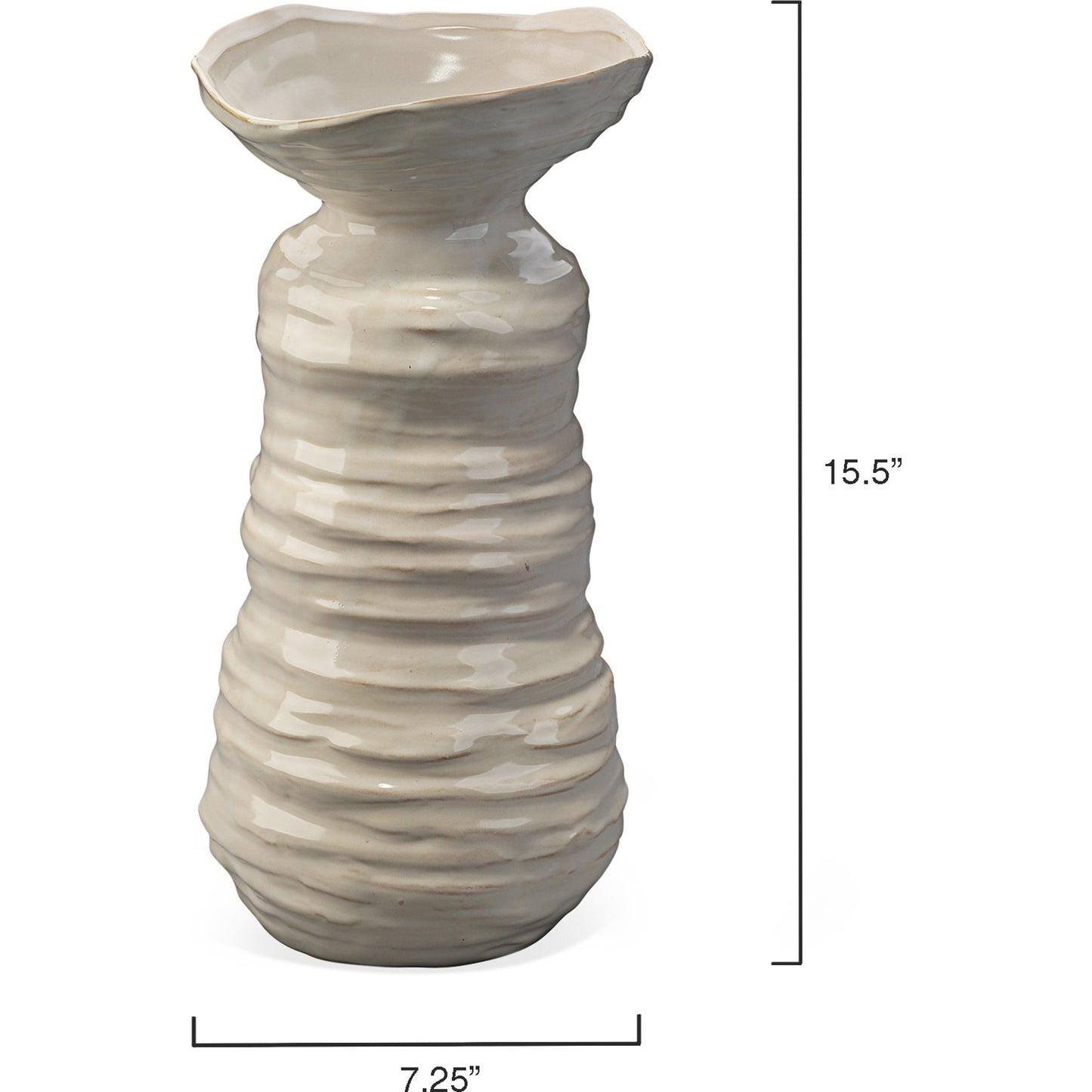 005 SR-707995 | Additional Silo | Marine Vase by Jamie Young in cream. Made from ceramic in a eclectic & global style.