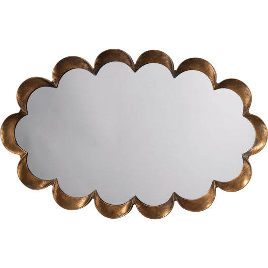 001 S-292247 | Primary Silo | Scalloped Mirror by Jamie Young in antique brass. Made from metal in a transitional style.