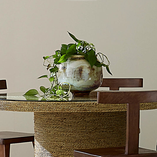 Seville Basin by Jamie Young in blue and reactive blue, natural, purple glaze. Made from ceramic in a eclectic & global style.