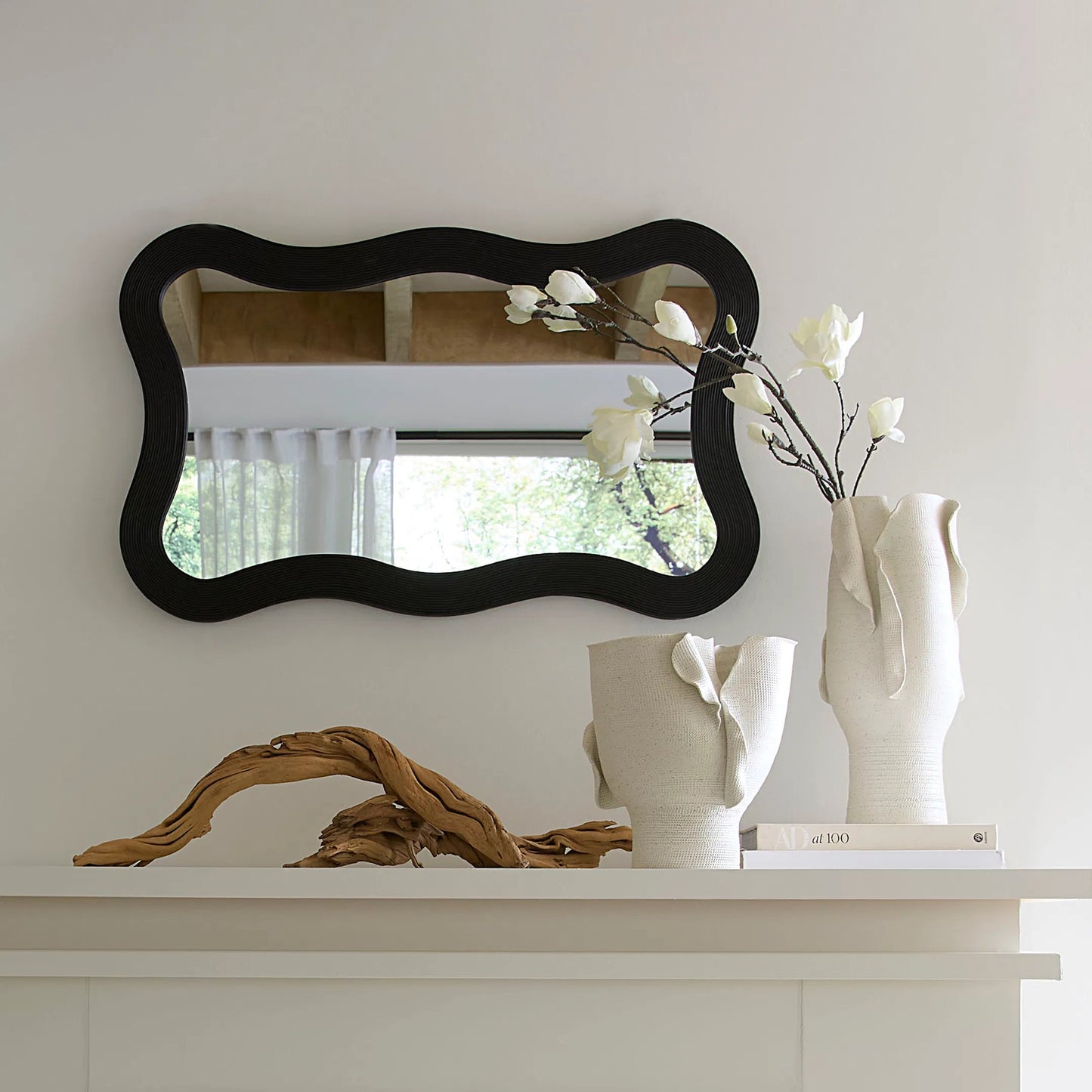 004 SI-2320419 | Lifestyle | Torn Wide Vessel by Jamie Young in white and matte white porcelain. Made from porcelain in a modern style.