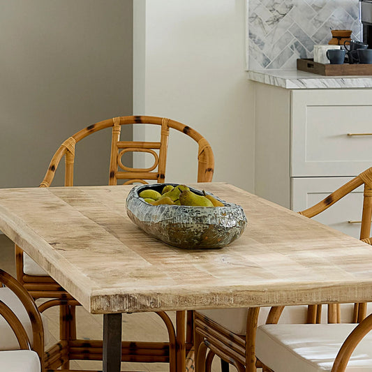 Unearthed Oval Bowl by Jamie Young in grey and reactive grey glaze. Made from ceramic in a eclectic & global style.