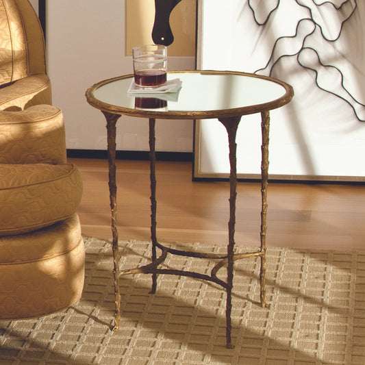 Organic Side Table by Global Views. Made from mdf, mirror in a transitional style.
