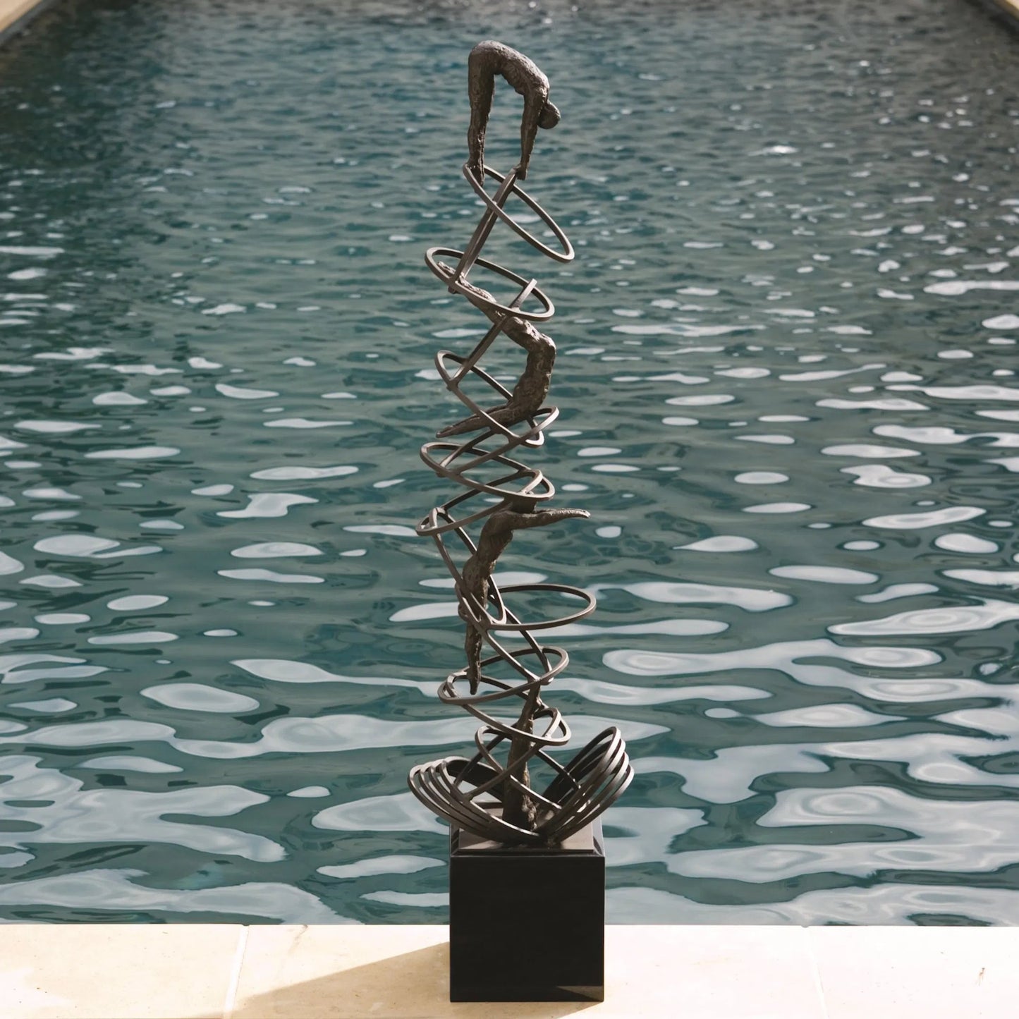 002 SR-701090 | Additional Silo | Diver Sculpture by Global Views in bronze. Made from iron, granite in a eclectic & global style.