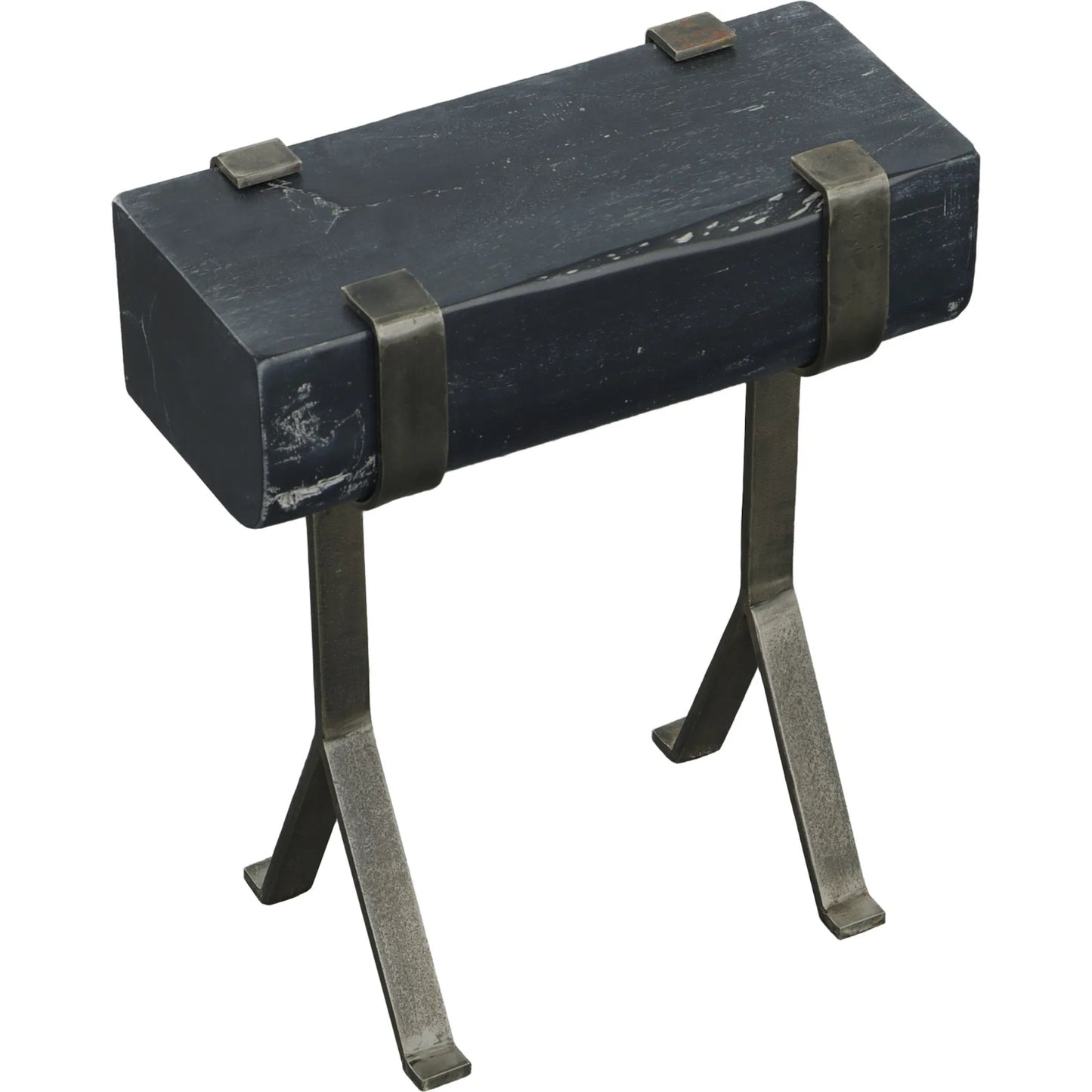 003 SI-2635757 | Additional Silo | Equestrian Tack Drink Table by Fairfield Chair in black and antique zinc. Made from mango solids, iron in a unique style.