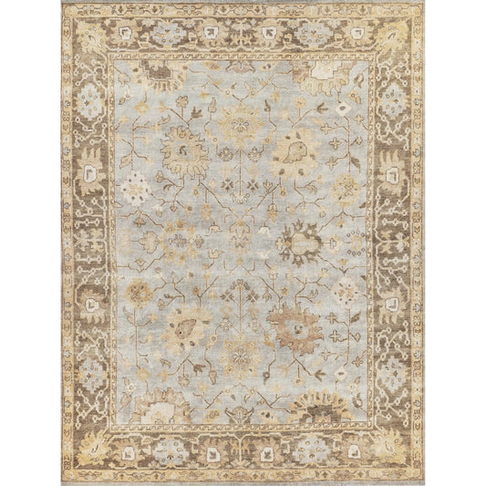 001 SI-2385741 | Primary Silo | Antique Weave Oushak 8001 Rug by Exquisite Rugs in light blue, brown. Made from new zealand wool in a unique style.