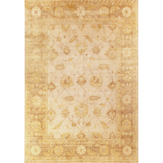 Antique Weave Oushak Rug - Ivory, Brown, Rust by Exquisite Rugs in ivory, brown, rust. Made from new zealand wool in a unique style.