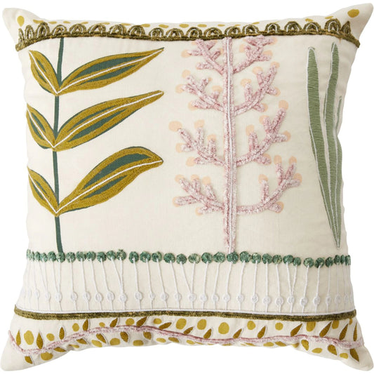 Wild Iris Pillow by Accent Decor in multicolor. Made from natural fibers in a modern style.