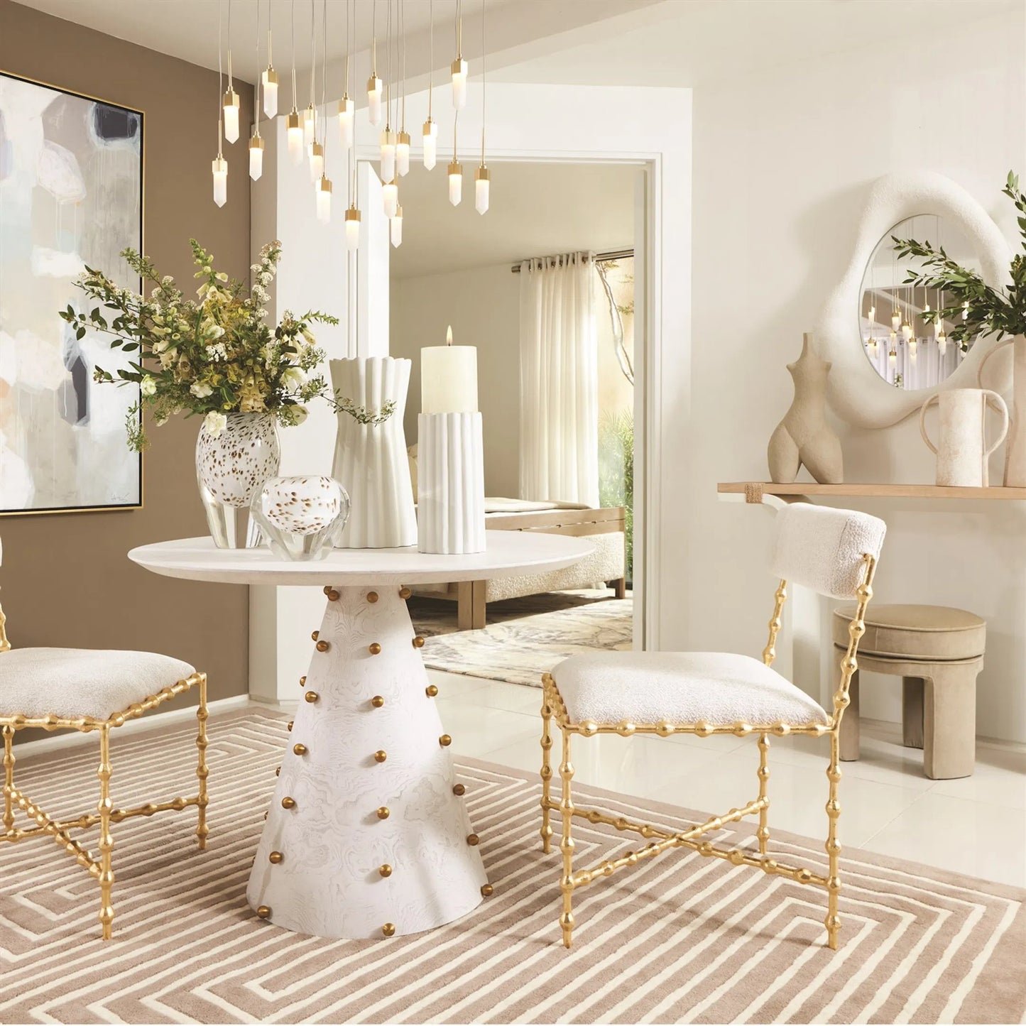 009 SI-2324070 | Unknown | Papu Beige Stool by Global Views in beige. Made from unique in a unique style.