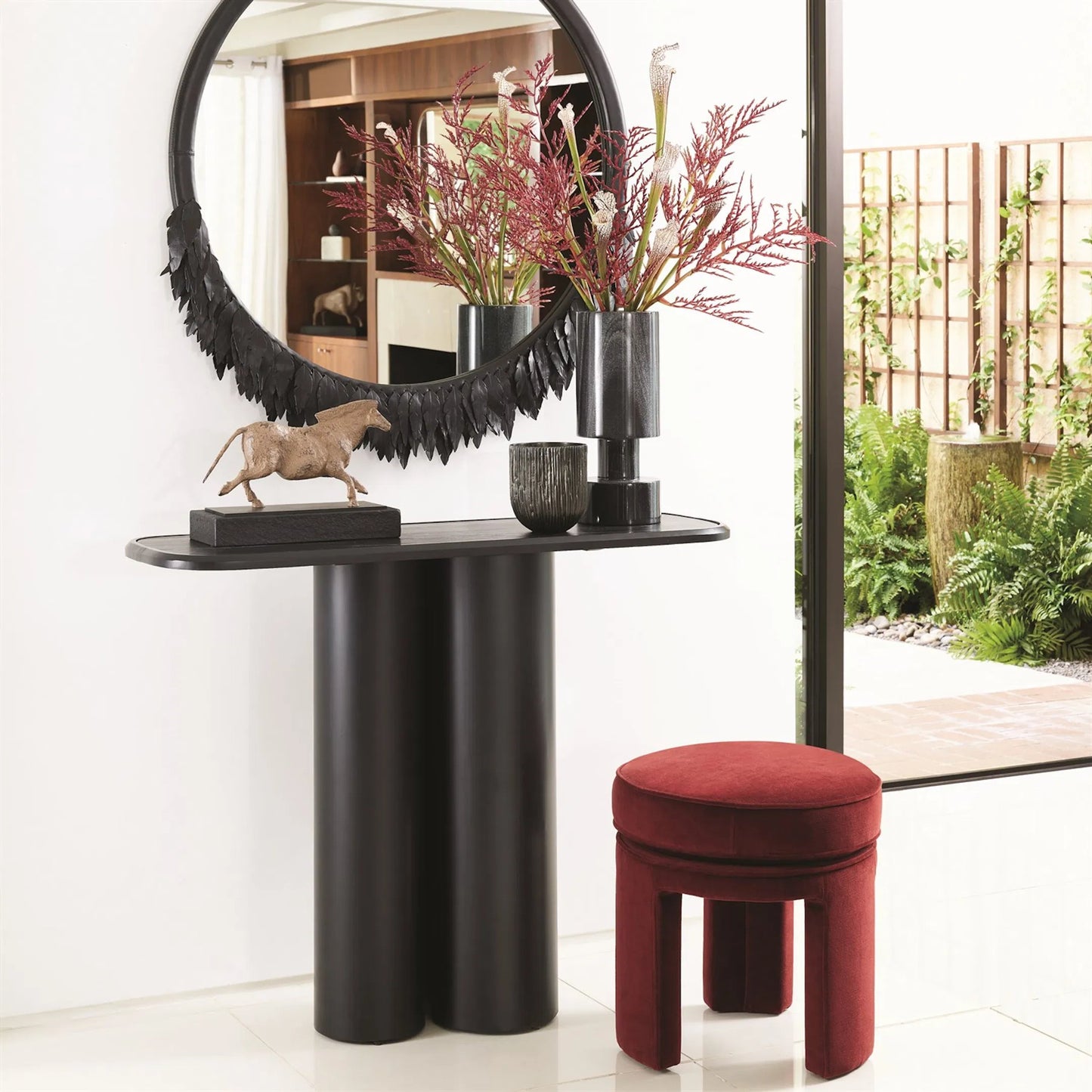 006 SI-2324070 | Unknown | Papu Beige Stool by Global Views in beige. Made from unique in a unique style.