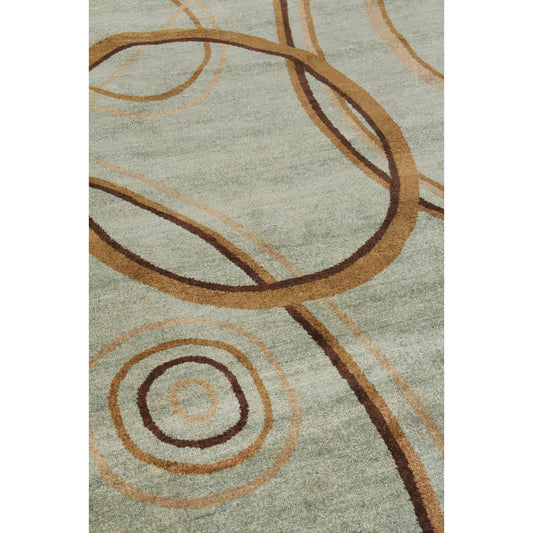 Soho 8057 Rug by Exquisite Rugs in light blue, green. Made from new zealand wool in a unique style.