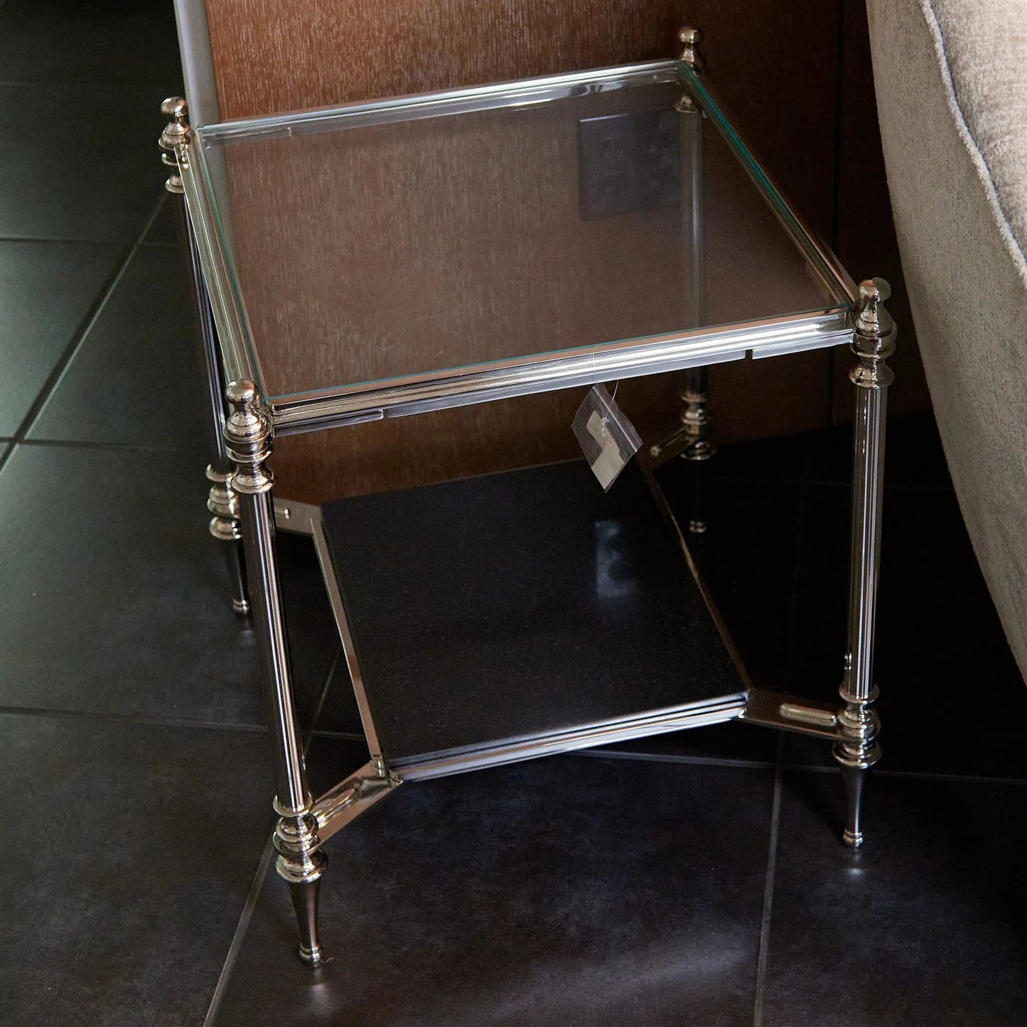003 SI-2323958 | Additional Silo | Ford Side Table by Global Views in nickel and brass. Made from unique in a unique style.