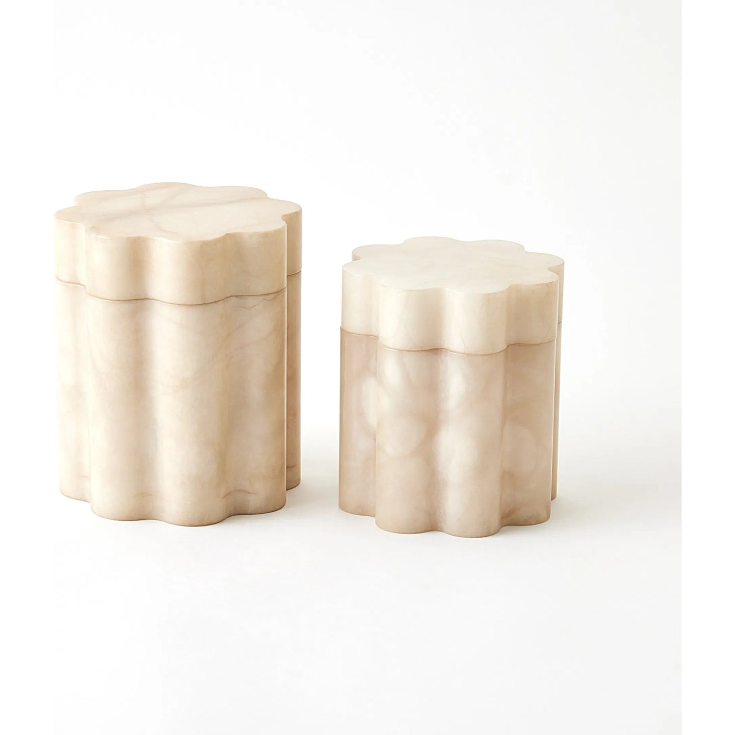 004 SI-2445778,SI-2445779 | Additional Silo | Cumulus Alabaster Tall Box by Global Views in cream. Made from alabaster in a unique style.