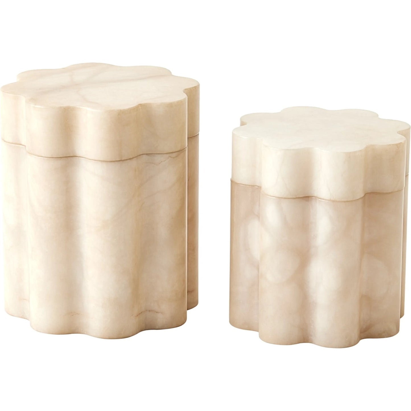 009 SI-2445778,SI-2445779 | Additional Silo | Cumulus Alabaster Tall Box by Global Views in cream. Made from alabaster in a unique style.