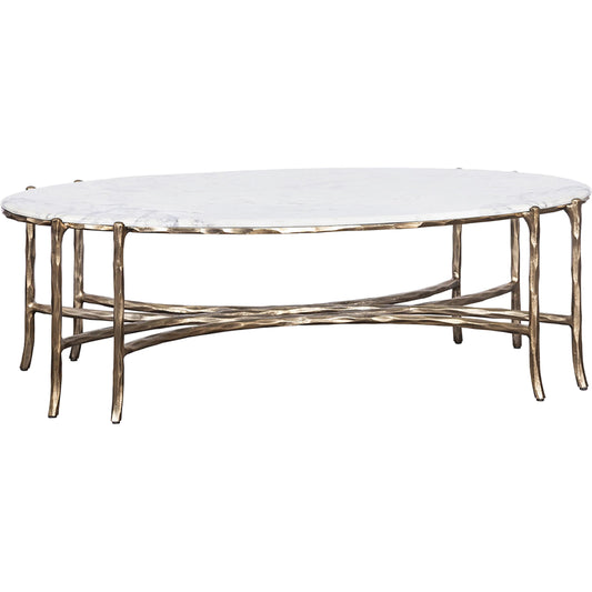 000 SI-2635847 | Primary Silo | Monier Cocktail Table by Fairfield Chair in antique gold and antique gold. Made from faux, bois metal, calcutta stone in a unique style.