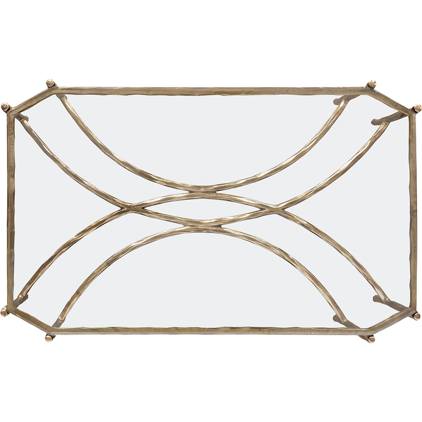 003 SI-2635848 | Additional Silo | Monier Cocktail Table by Fairfield Chair in antique gold and antique gold. Made from faux, bois metal, glass top in a unique style.