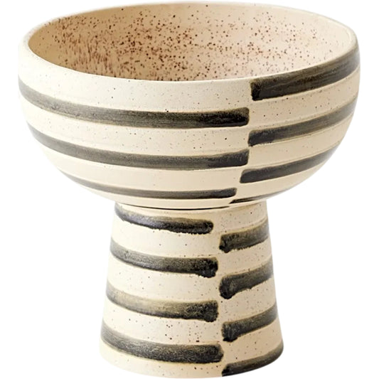 Jail Break Footed Bowl by Global Views in natural. Made from earthenware in a transitional style.