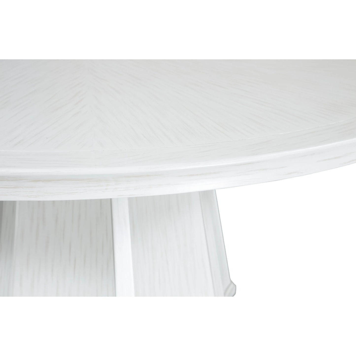 004 SI-2635892 | Closeup | East Camden Scalloped Dining Table by Fairfield Chair in white and pearl. Made from poplar solids, veneers in a unique style.