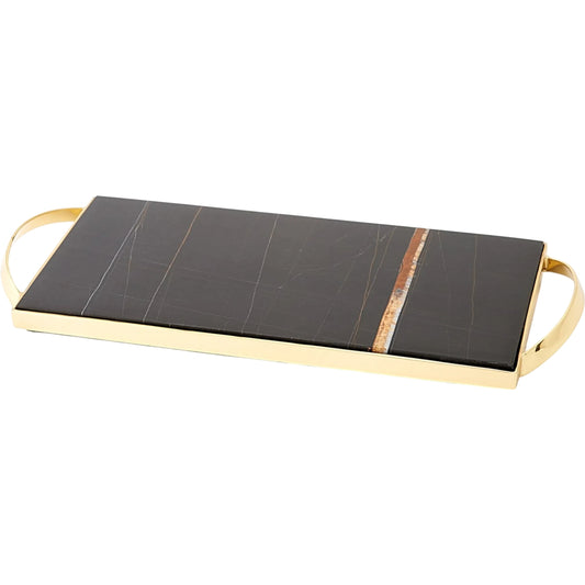 006 SI-2323345 | Primary Silo | Cosmopolitan Tray by Global Views in black and marble. Made from unique in a modern style.