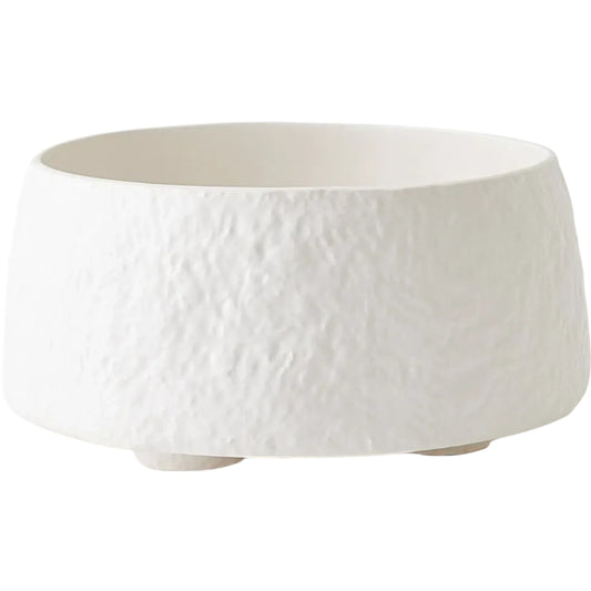 Rubble Bowl Planter by Global Views in white. Made from ceramic in a transitional style.