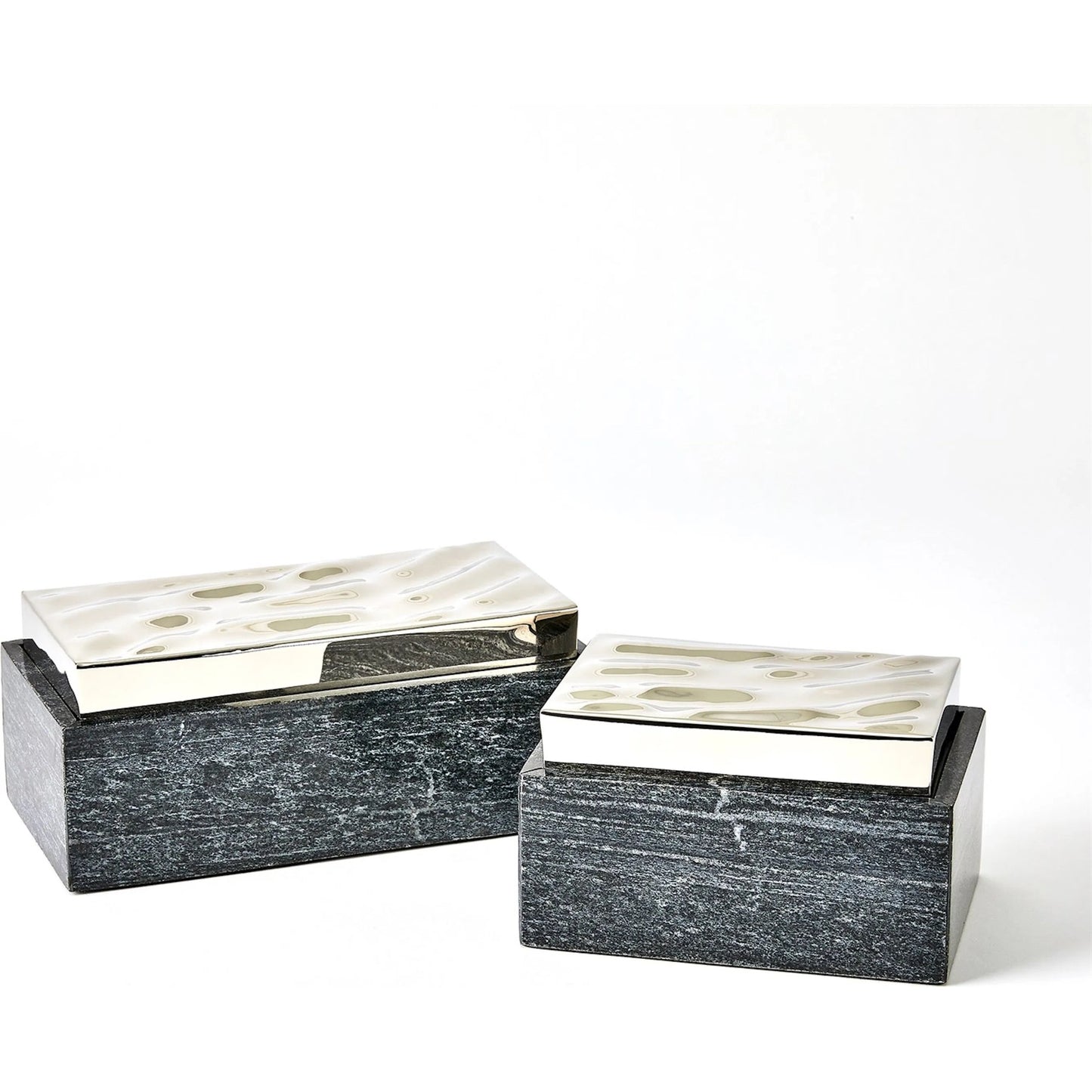 014 SI-2324371,SI-2324372 | Unknown | Shimmer Box by Global Views in marble. Made from unique in a unique style.