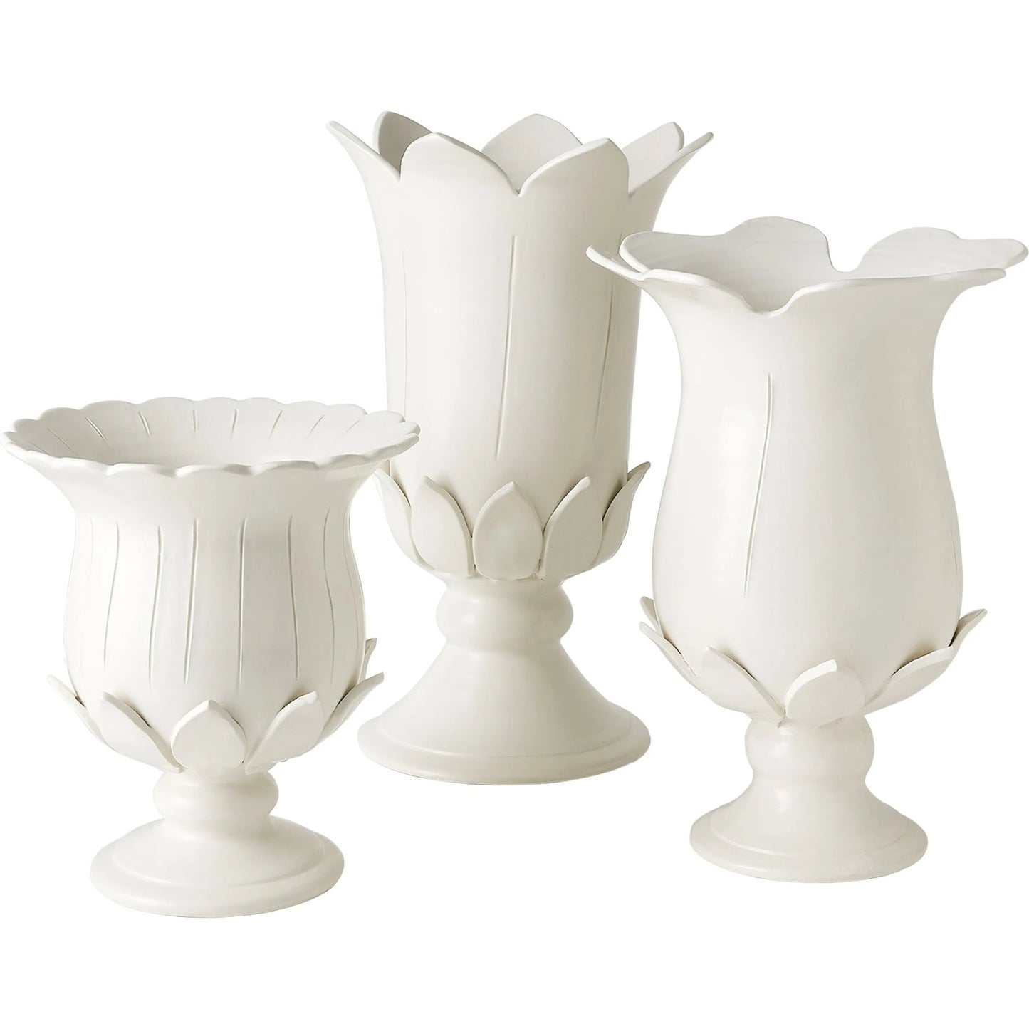 004 SI-2445574,SI-2445575,SI-2445576 | Additional Silo | Blossom Vase by Global Views in natural. Made from earthenware in a modern style.