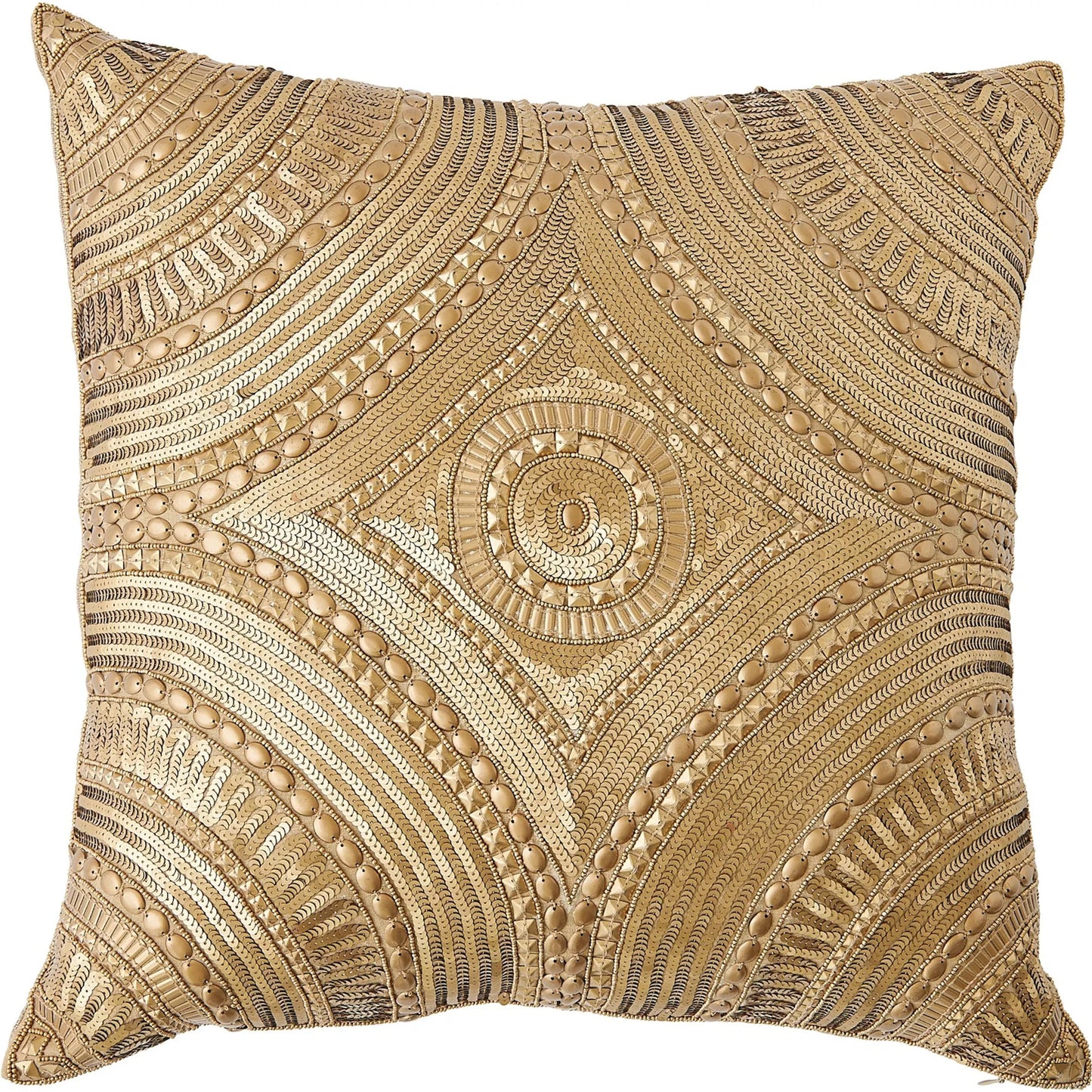 004 SI-2324302 | Additional Silo | Roman Beaded Pillow by Global Views in gold. Made from unique in a unique style.