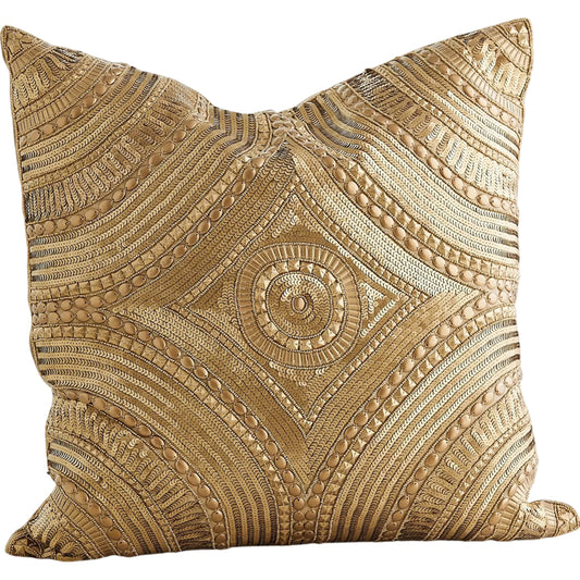 001 SI-2324302 | Primary Silo | Roman Beaded Pillow by Global Views in gold. Made from unique in a eclectic & global style.