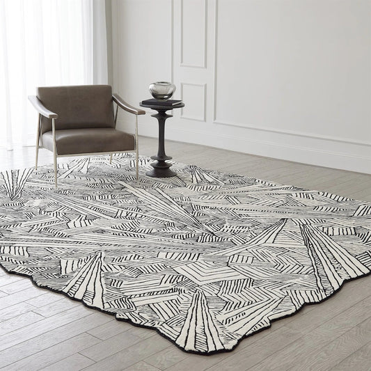 Searchlight Rug by Global Views in black/white. Made from unique in a unique style.