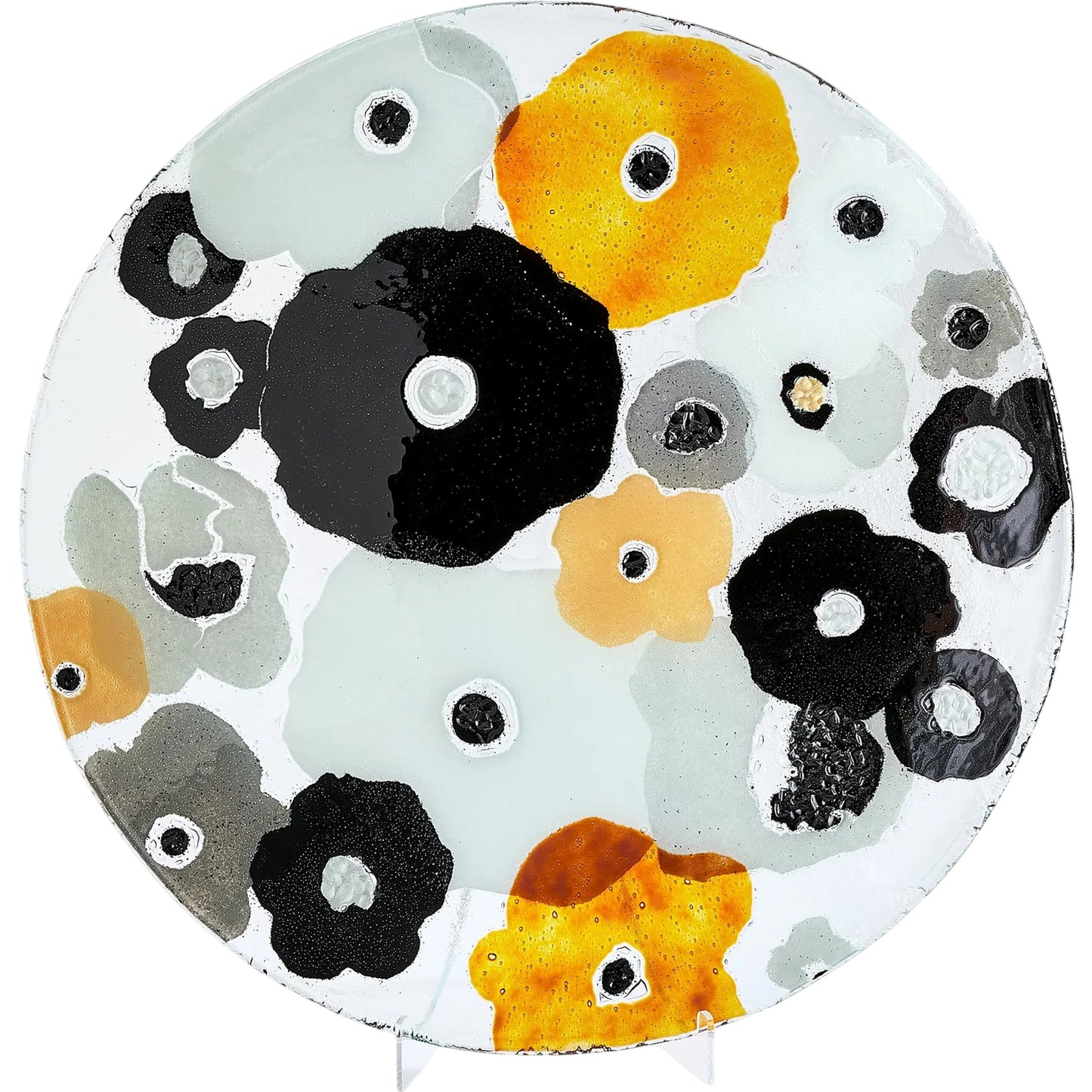 004 SI-2323644 | Primary Silo | Fused Floral Charger by Global Views in clear. Made from unique in a eclectic & global style.