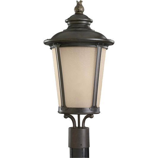 Cape May One Light Outdoor Post Lantern by Visual Comfort & Co. in burled iron. Made from aluminum in a traditional style.