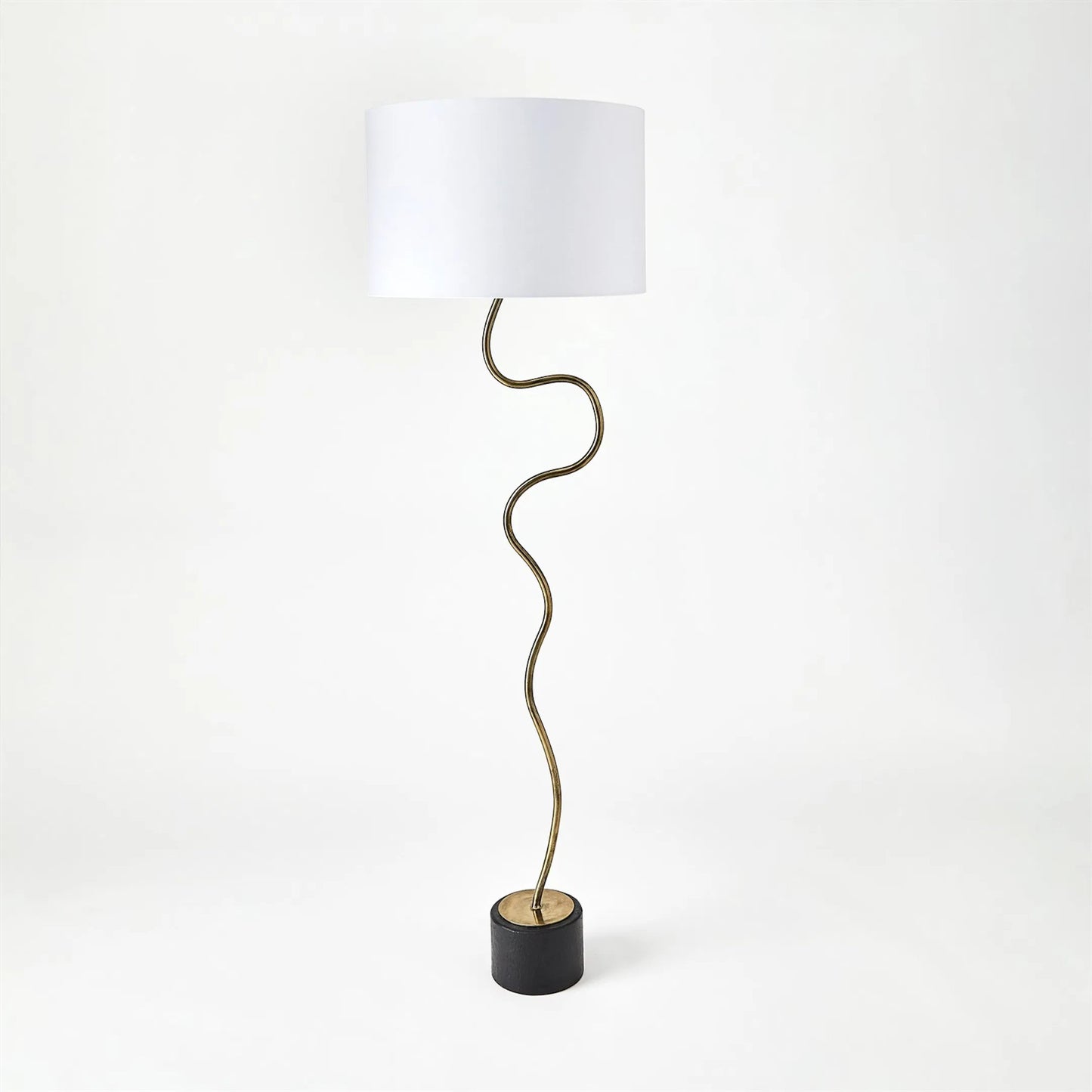 002 SI-2323919 | Additional Silo | Loop Floor Lamp by Global Views in black, white, off-white, tan and brass. Made from unique in a unique style.