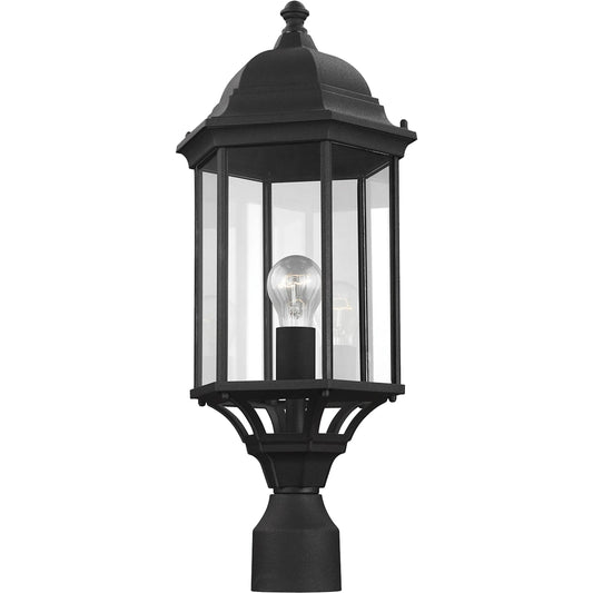 Sevier Large One-Light Outdoor Post Lantern by Visual Comfort & Co. in clear glass. Made from die cast aluminum, glass in a cottage & farmhouse style.